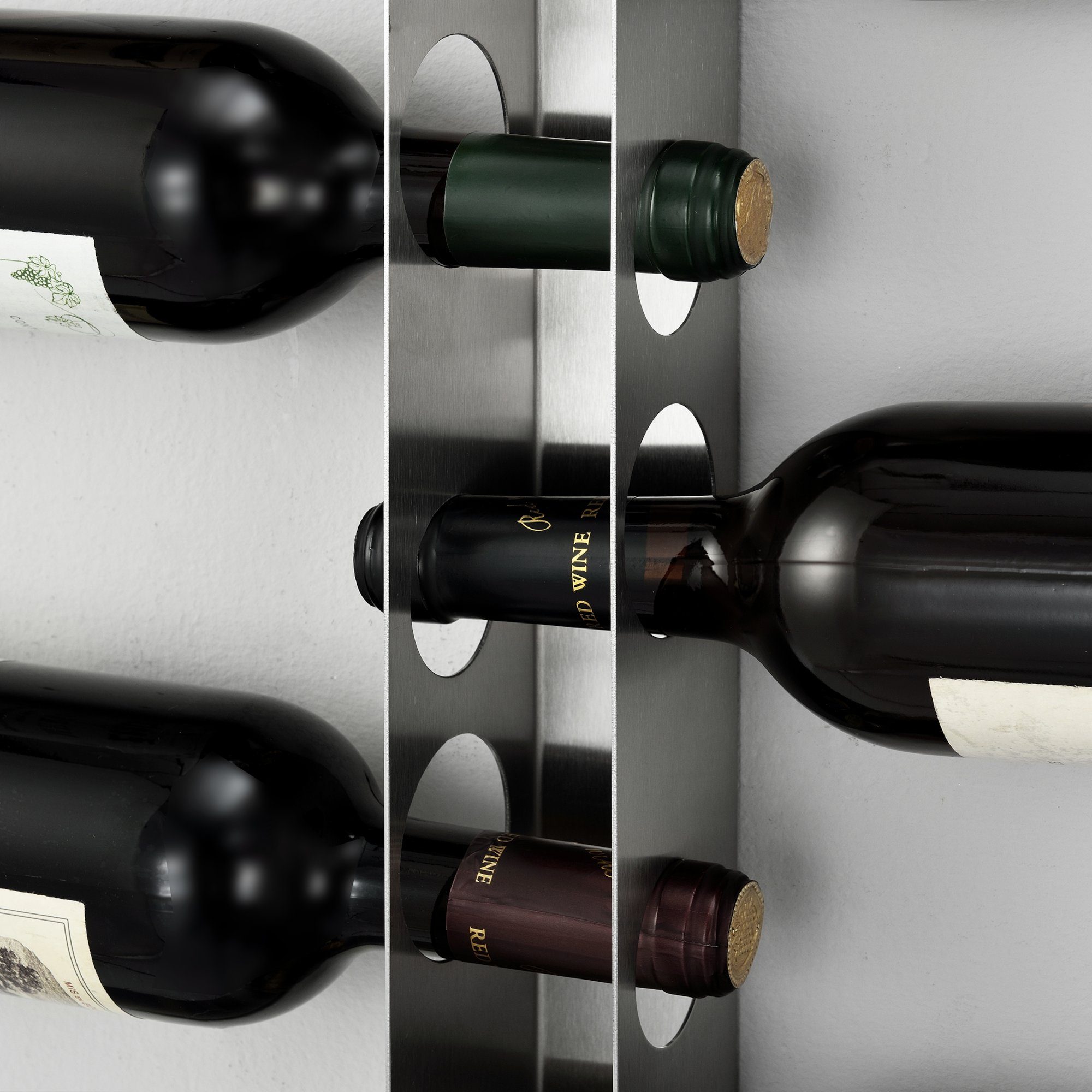 en.casa Weinregal, Pfalz Weinständer für 6 Flaschen Edelstahl