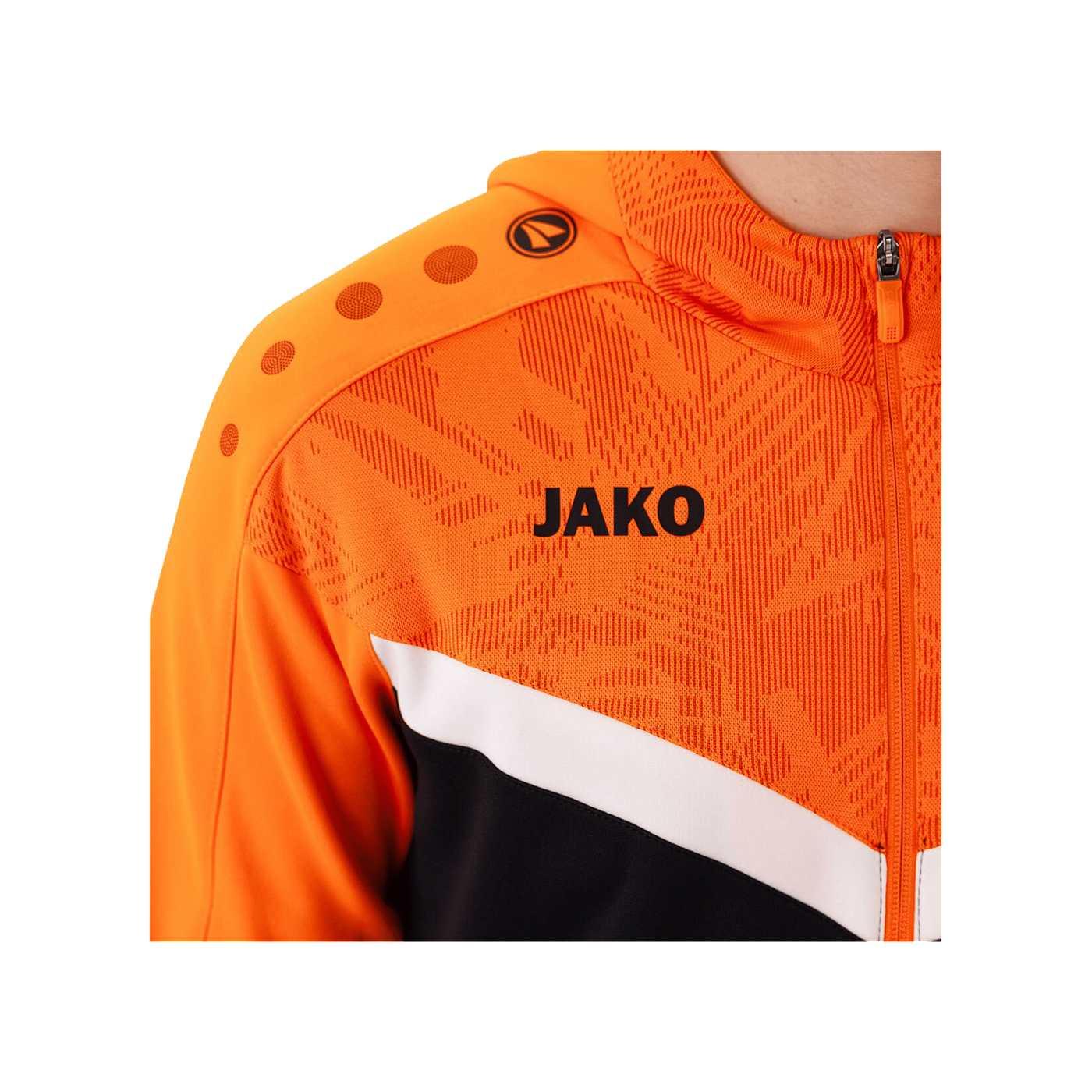 JAKO Icon Kapuzenjacke Schwarz Orange F807