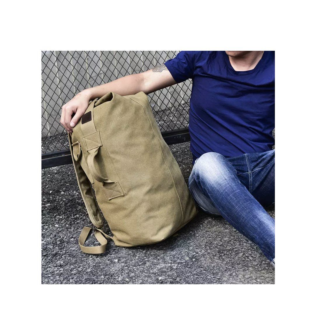 SHG Reiserucksack Rucksack Freizeitrucksack Seesack Armeerucksack Canvas