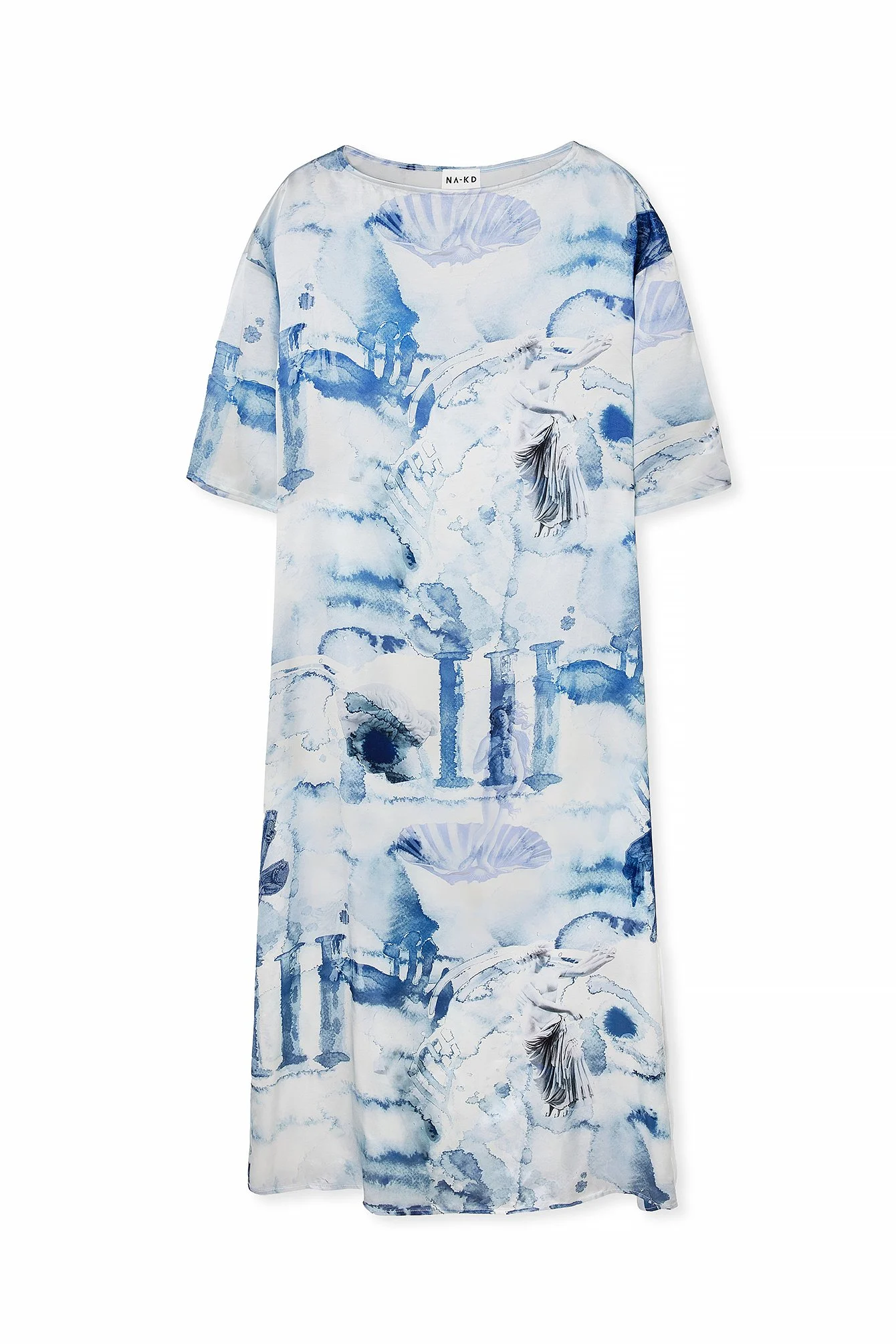 Maxikleid mit Skulptur-Collagen-Print