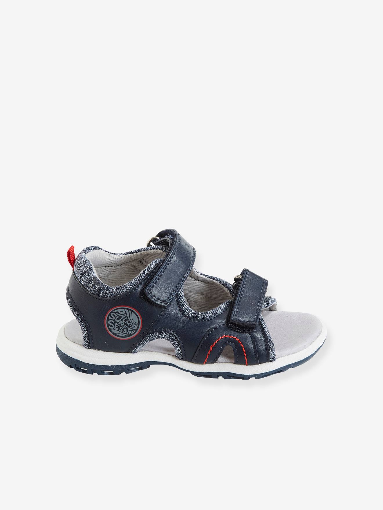 Vertbaudet Jungen Klett-Sandalen mit Anziehtrick - blau