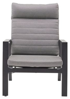 MONDO Gartensessel ASCELLA, Aluminium, Anthrazit, Grau, B 82 cm, Rückenlehne verstellbar, mit Sitz- und Rückenkissen