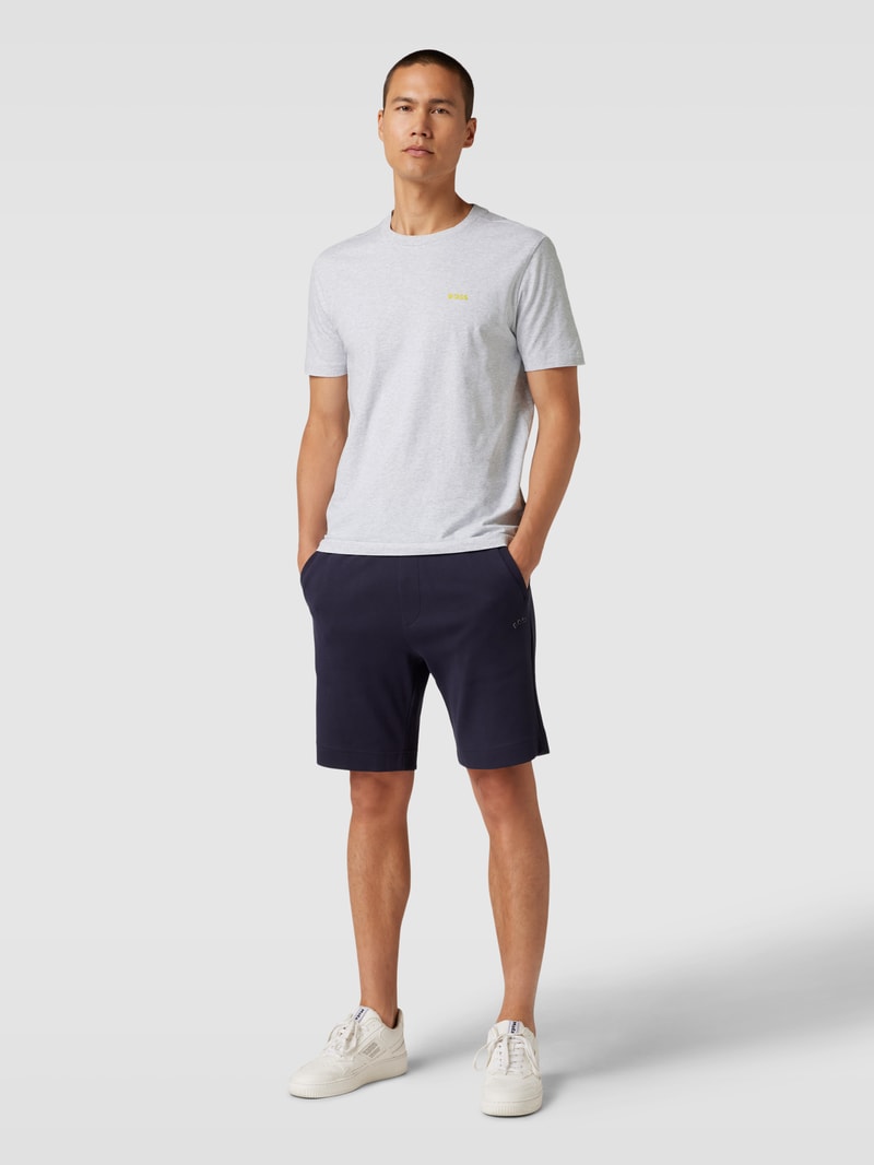 T-Shirt mit Label-Print in hellgrau