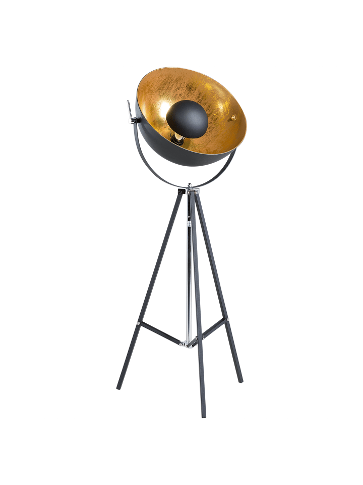 Beliani Stehleuchten THAMES in Schwarz/Gold - (W) 53 x (H) 165 x (L) 53 cm günstig kaufen onesize