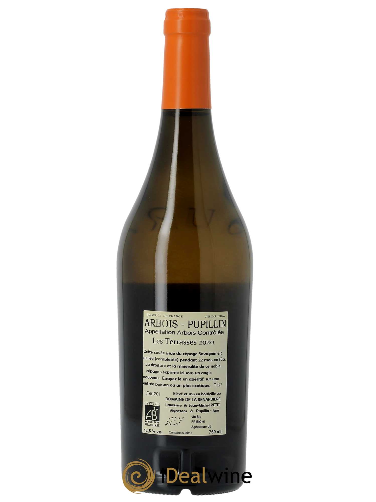 Arbois Les Terrasses Domaine de la Renardière  2020 - Lot de 1 Bouteille