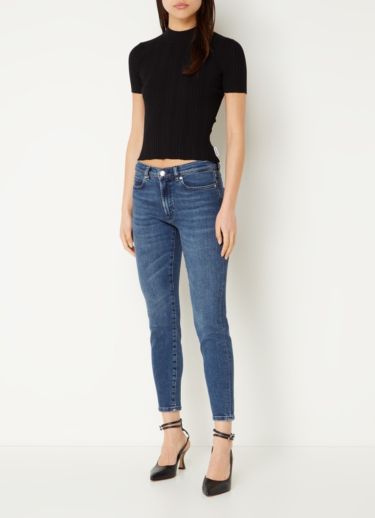Blugi HUGO BOSS cu talie medie, croială slim fit, într-o nuanță închisă