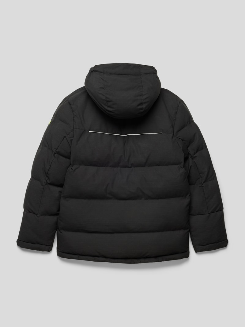 Steppjacke mit Label-Print in schwarz