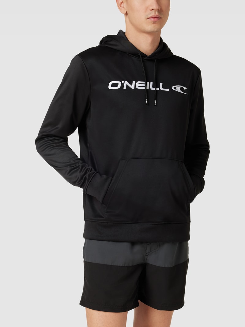 Hoodie mit Label-Stitching Modell 'RUTILE' in schwarz