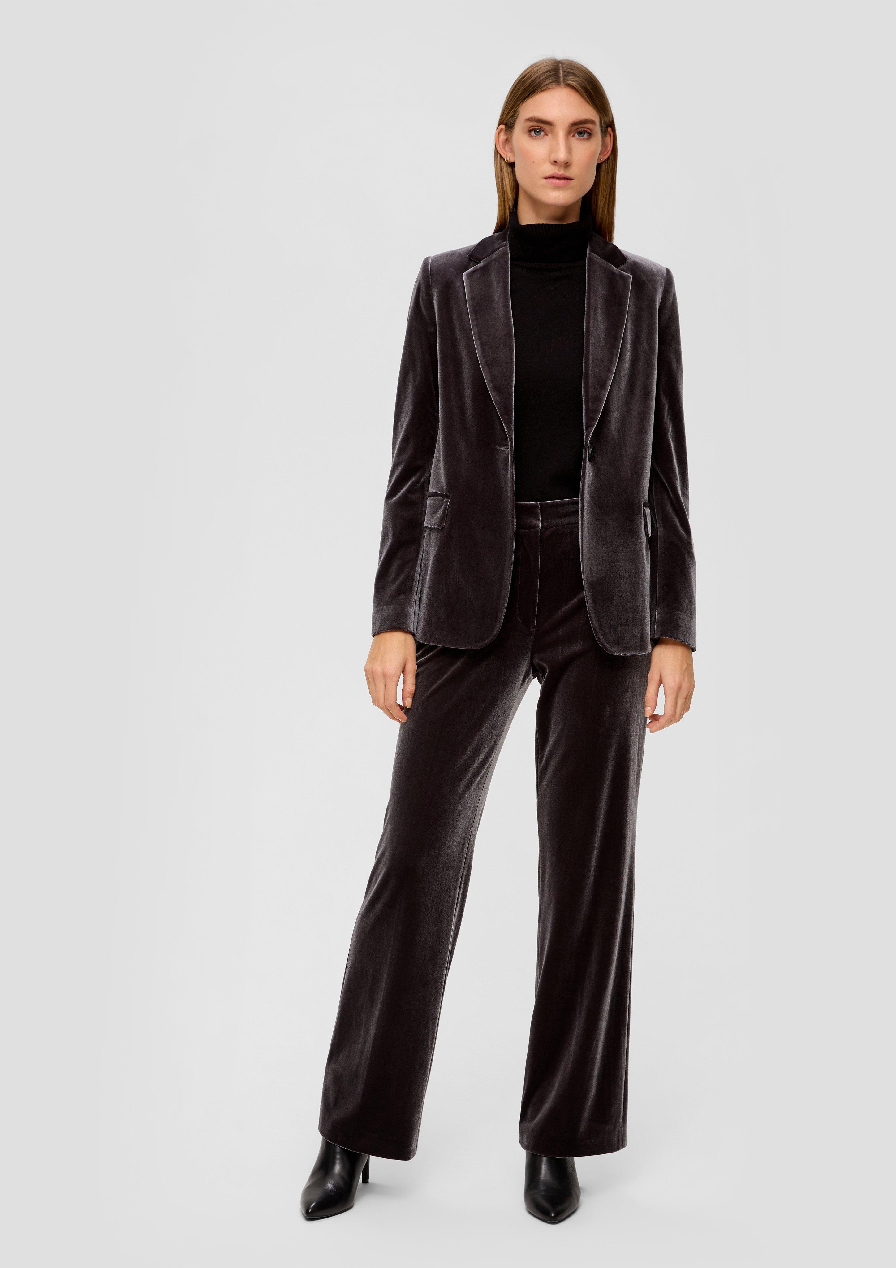 Samthose mit Wide Leg  2138144-9897