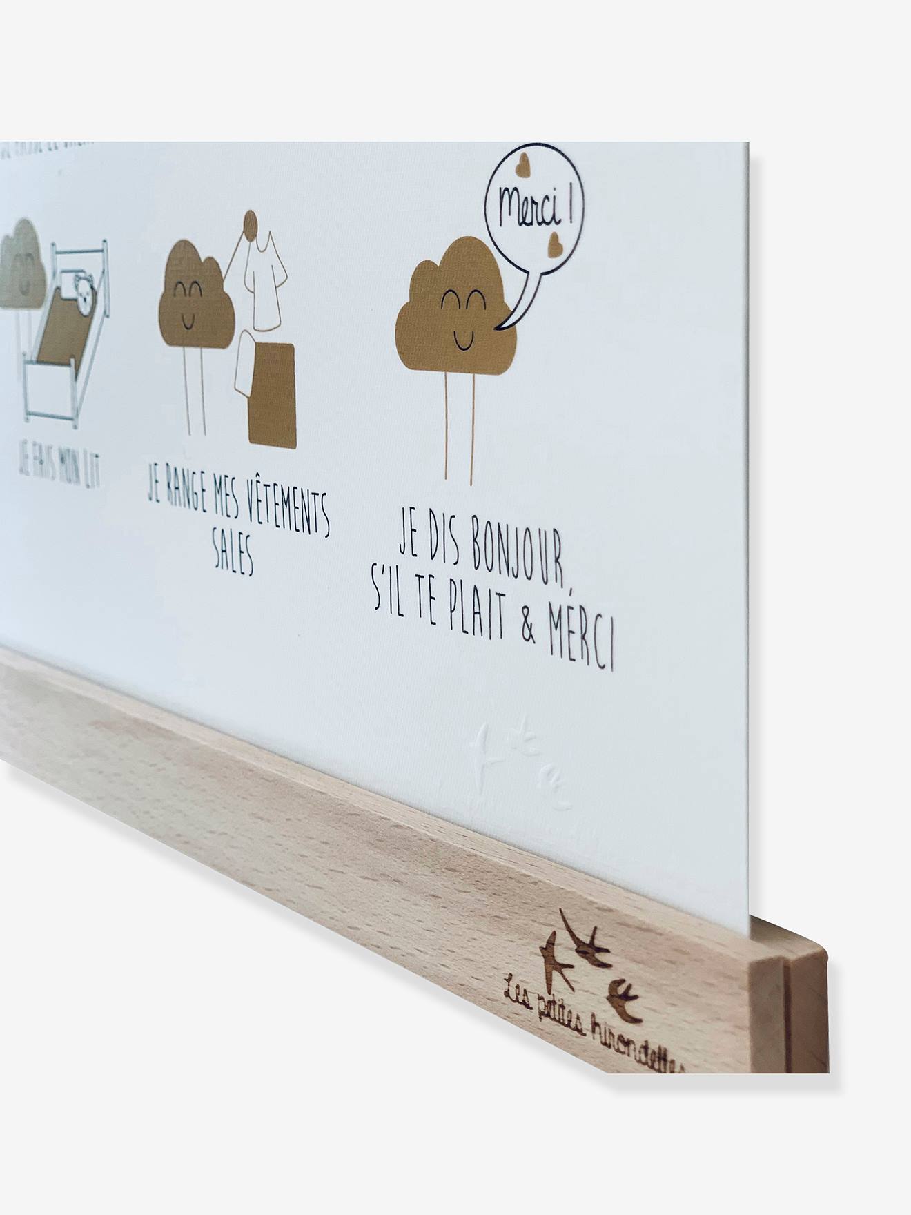 Affiche papier Ma petite routine LES PETITES HIRONDELLES or