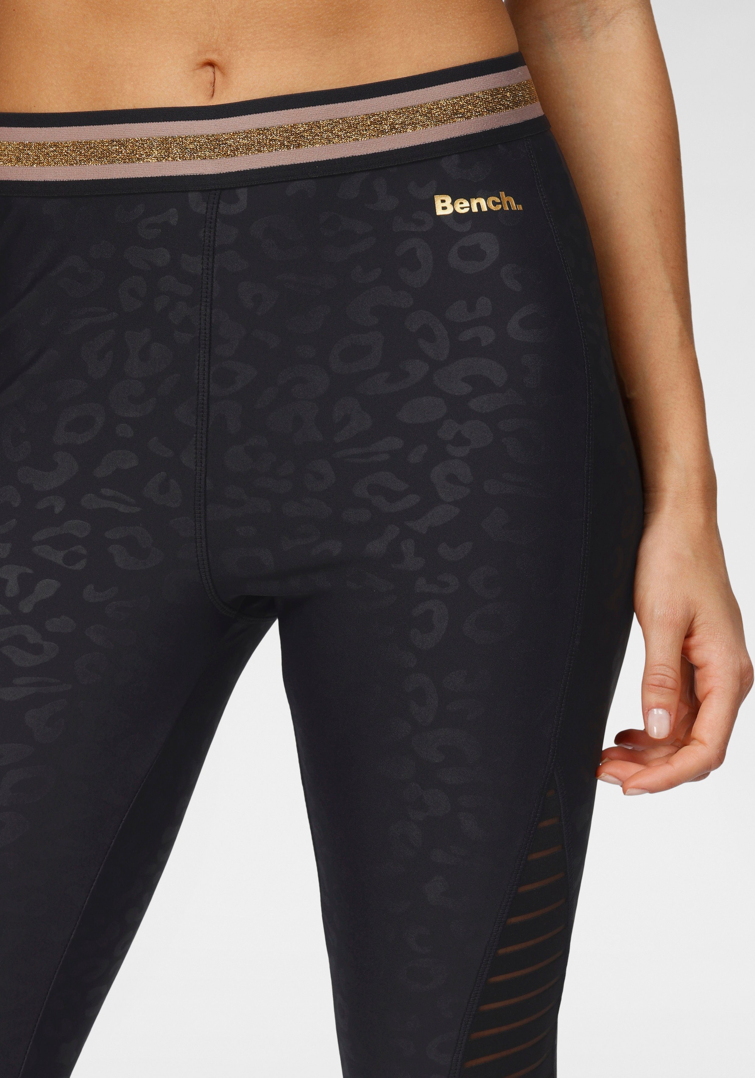 Bench. Leggings mit Leomuster und Mesheinsatz, Loungewear
