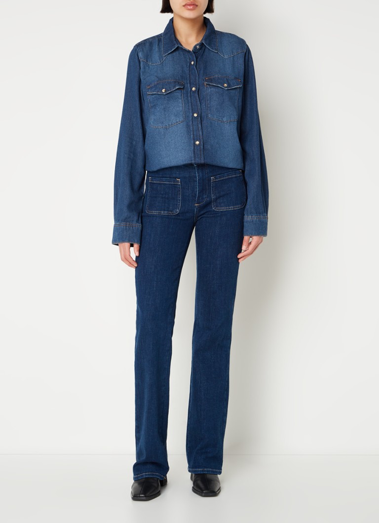 ba&sh  Walter blouse van denim met borstzakken
