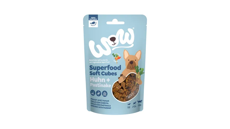 WOW Hundesnack Superfood Soft Cubes Huhn 150 g