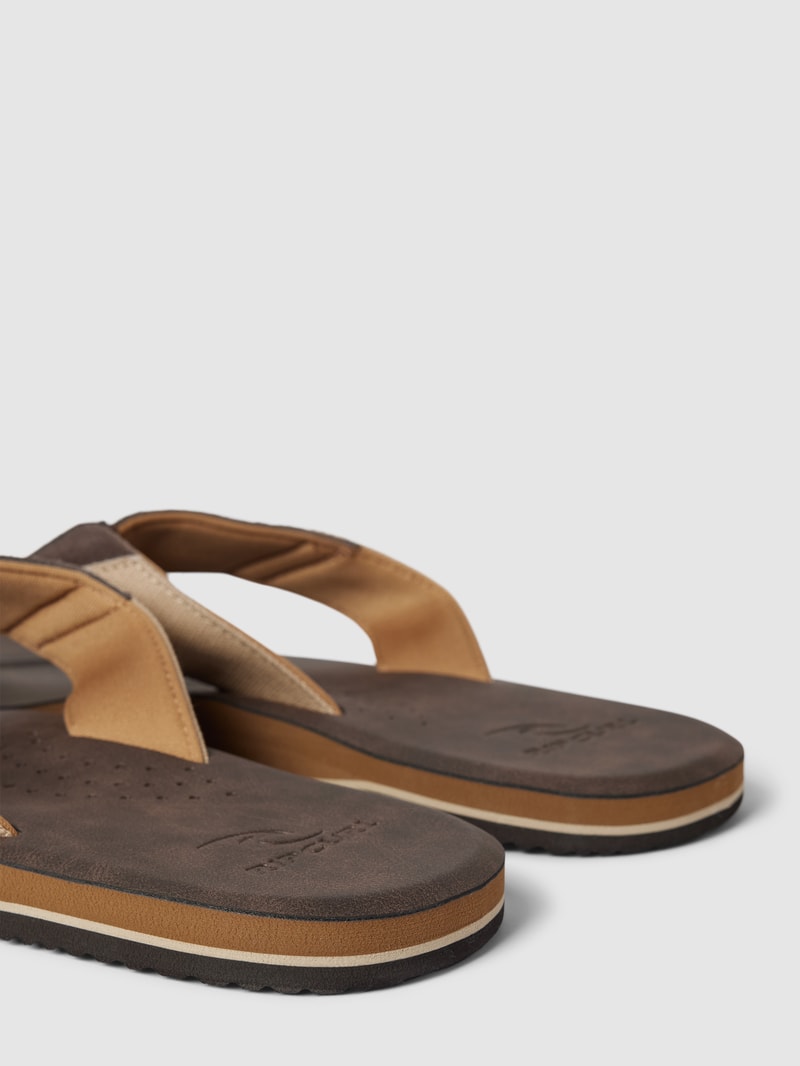 Zehentrenner mit Kontrast-Details Modell 'OXFORD' in haselnuss braun