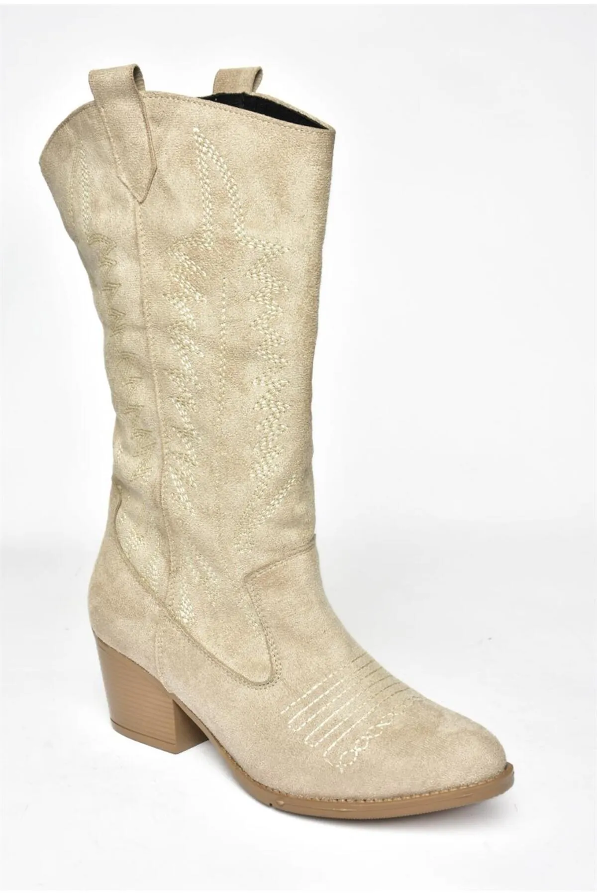 Fox Shoes  R973934002 Beige Wildleder-Cowboy-Damenstiefel