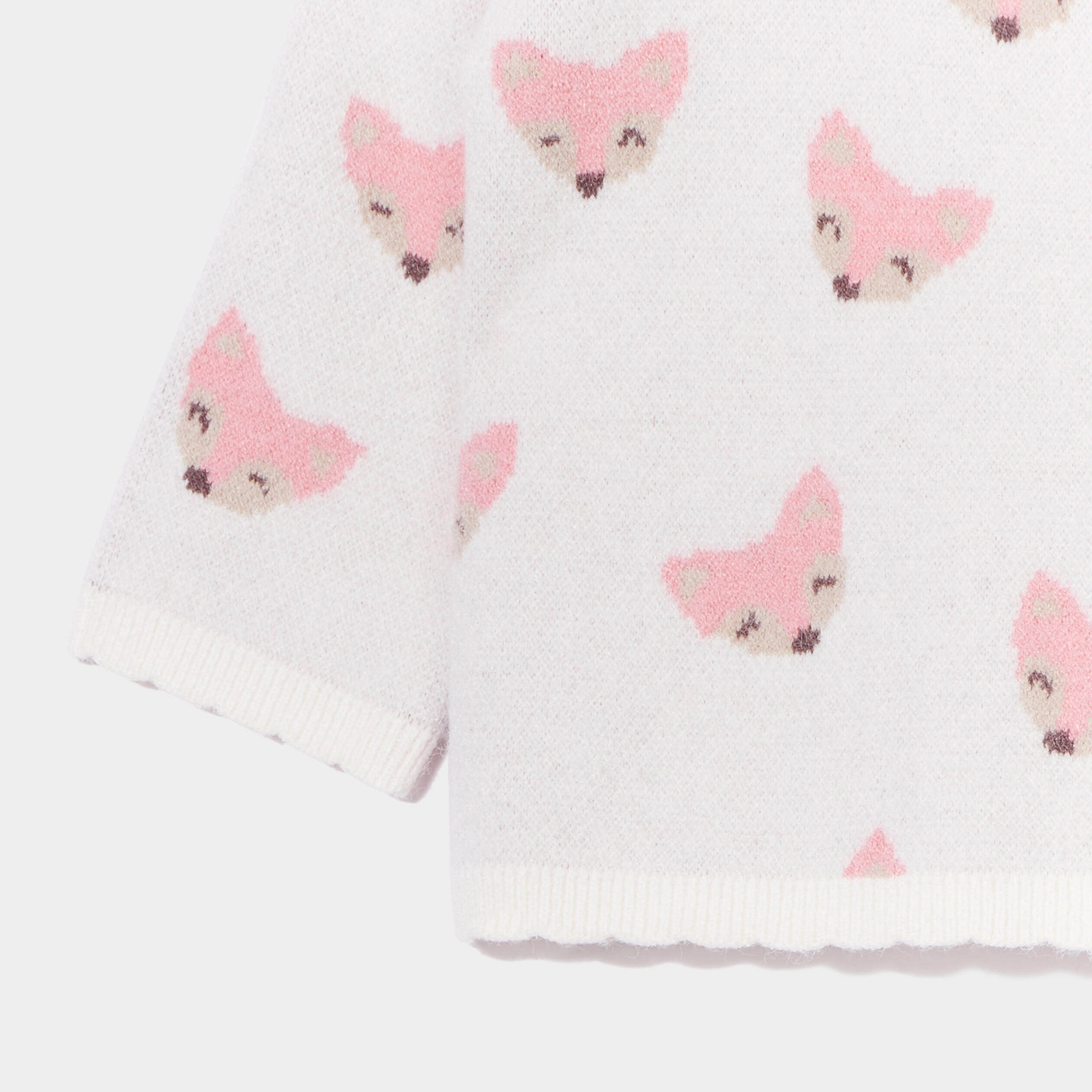 Pull boutonné bord festonné Creeks creme bébé fille | La Halle