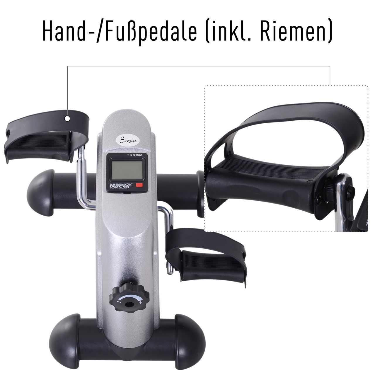 HOMCOM Heimtrainer Mini Bike Pedaltrainer Trainingsrad mit LCD-Display