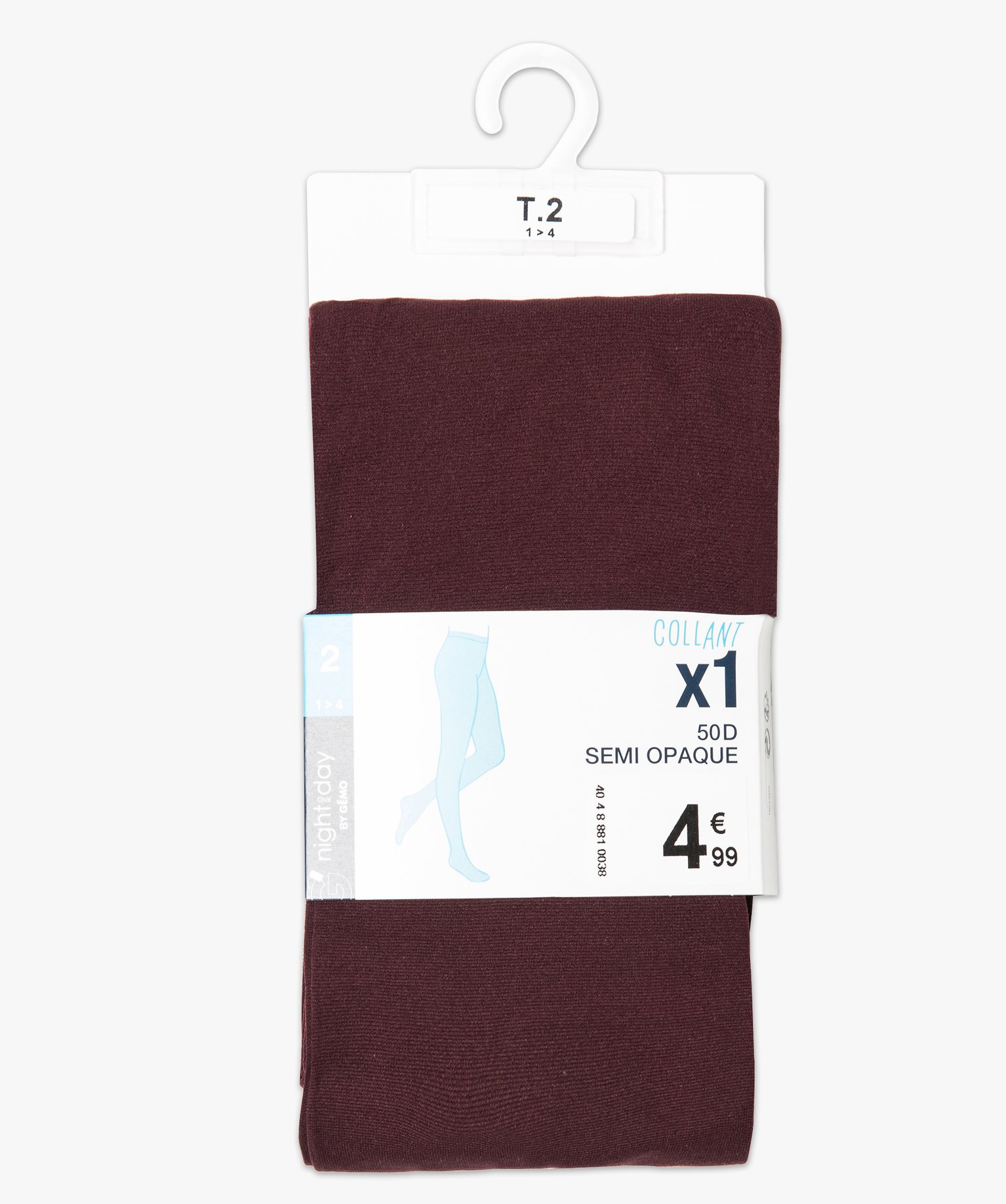 Collants semi-opaques unis 50 Deniers rouge fonce | GEMO