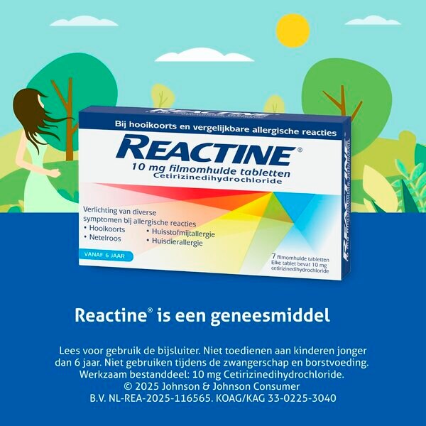 Reactine Cetirizine 10mg filmbevonatú szénanátha tabletta gyógyszer - 21 darab
