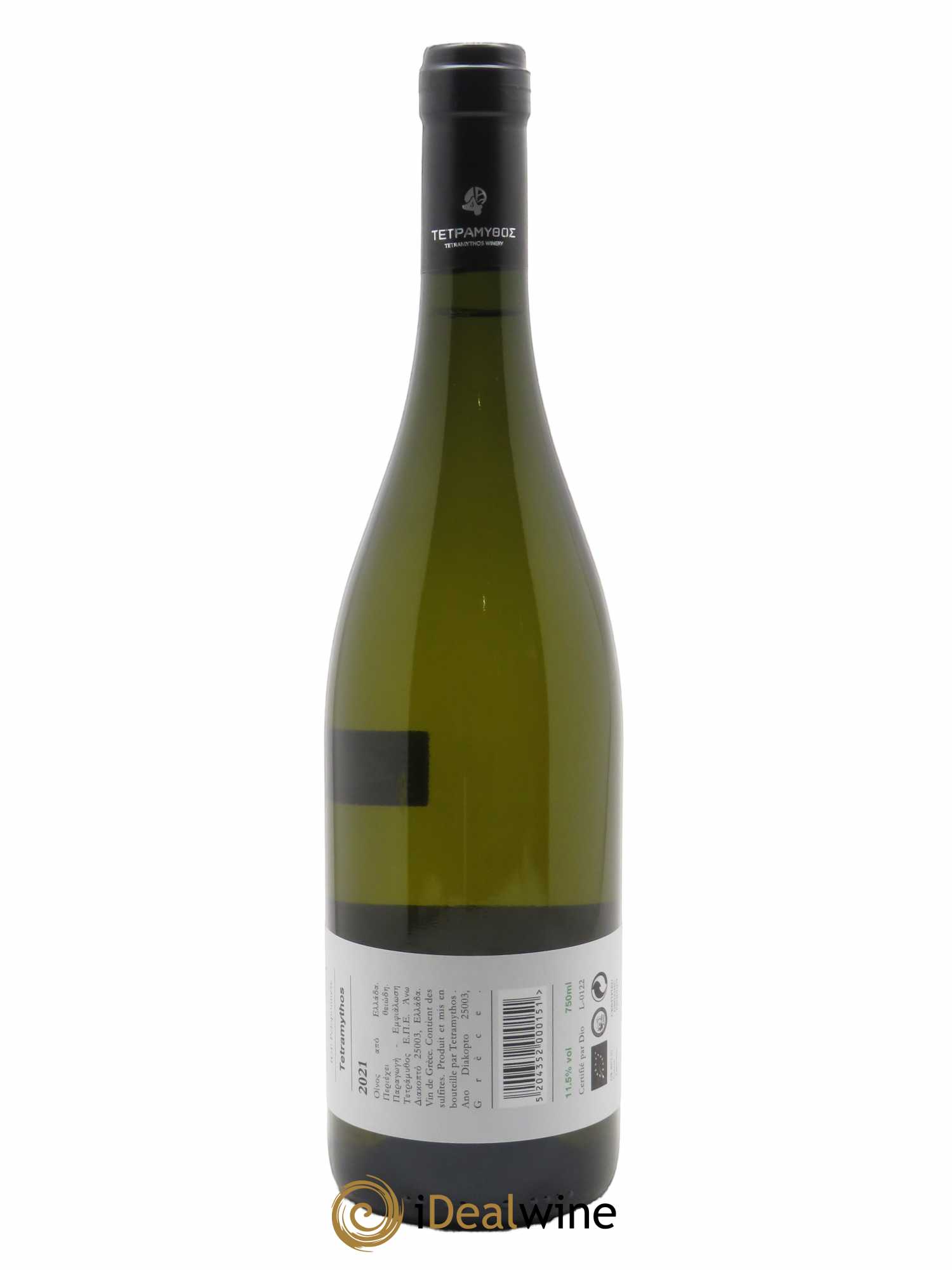IGP Peloponèse Tetramythos Malagousia Nature  2021 - Lot de 1 Bouteille