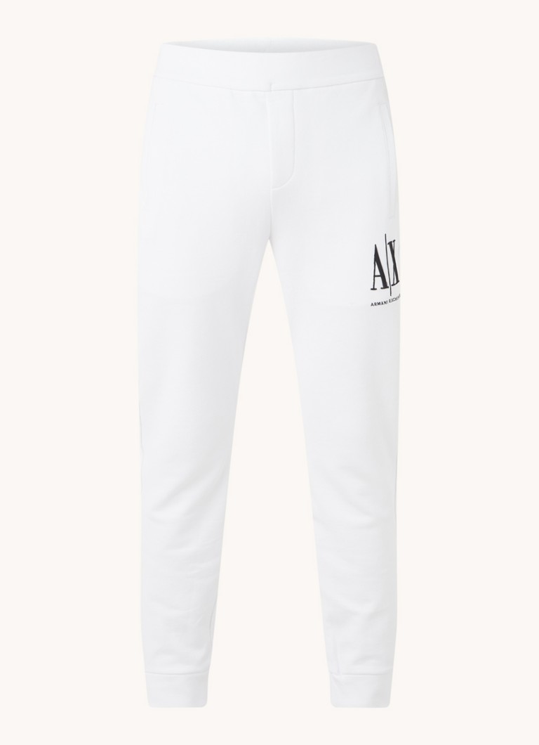 Armani Exchange Slim fit rövidített melegítőnadrág logós hímzéssel