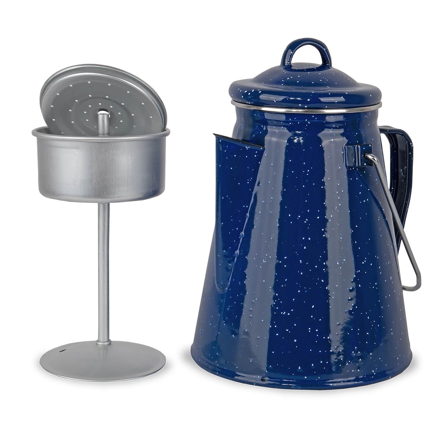 Emaille Kaffeekanne mit Perkolator