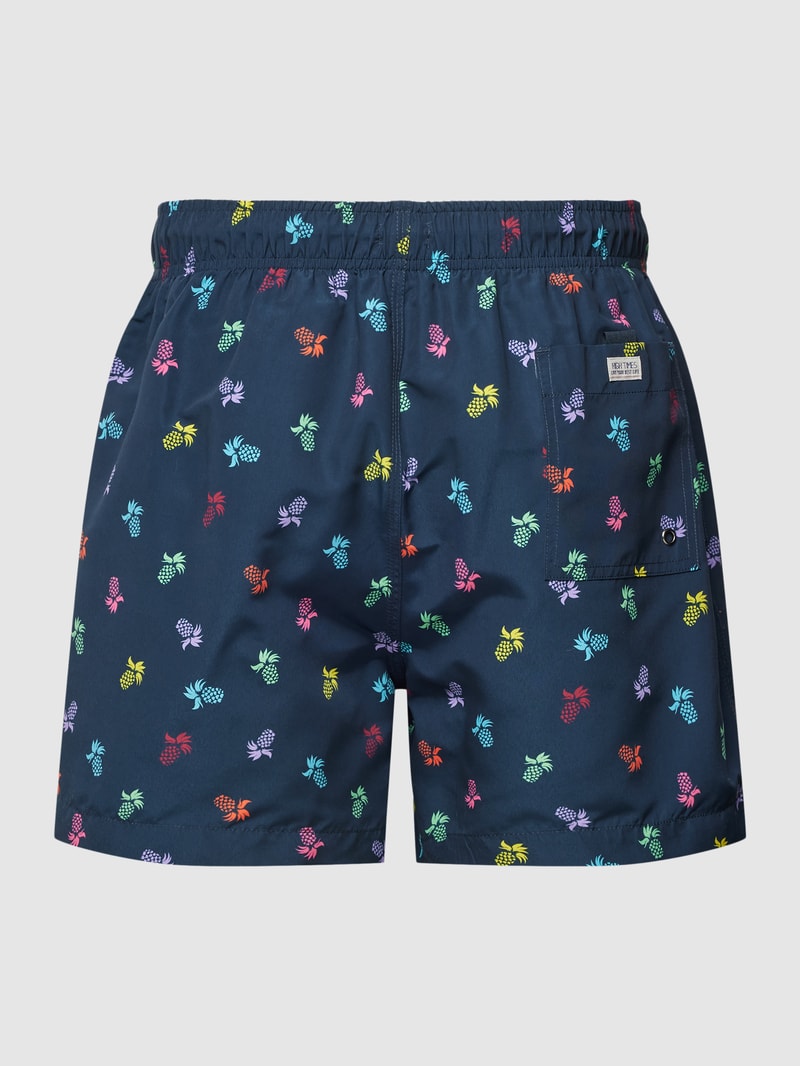Badehose mit Allover-Muster in marineblau