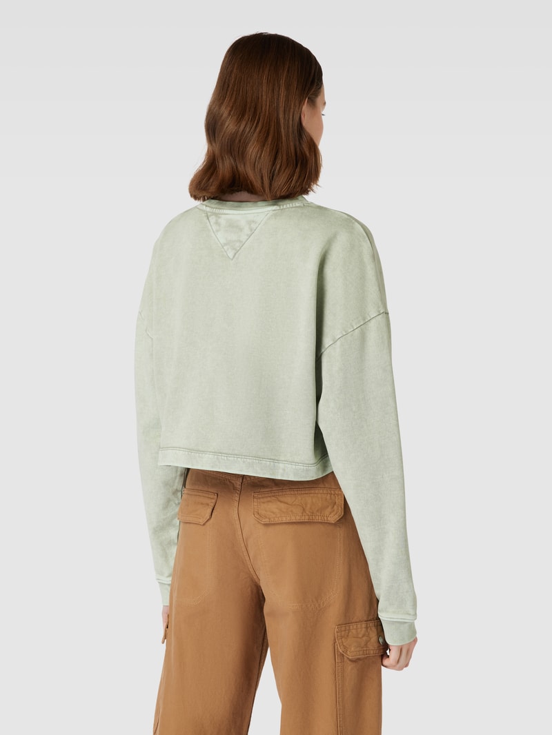Sweatshirt mit Label-Print in schilf