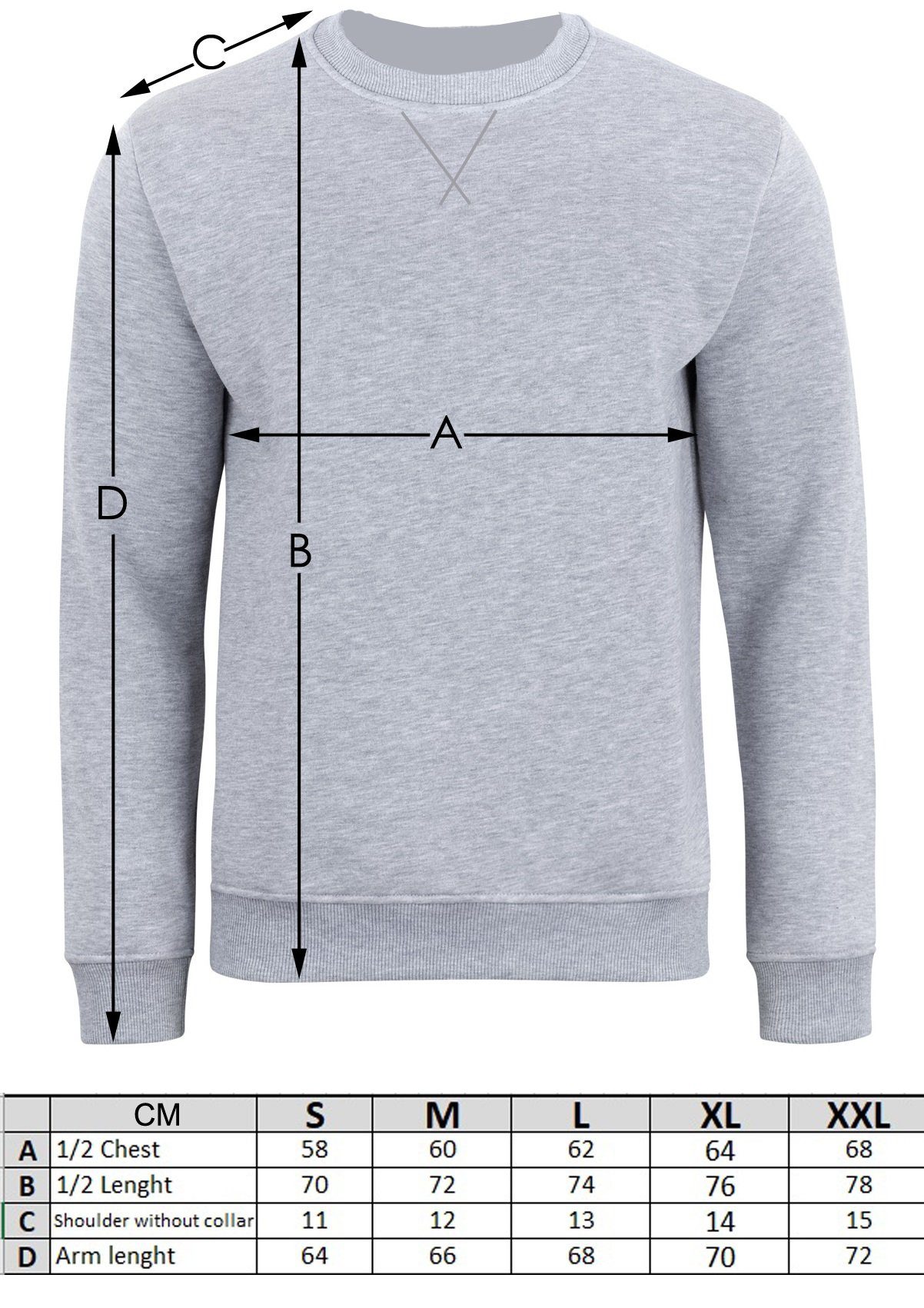 Stark Soul® Sweatshirt Herren Sweatshirt Rundhals-Sweater - Pullover, Innen angeraut