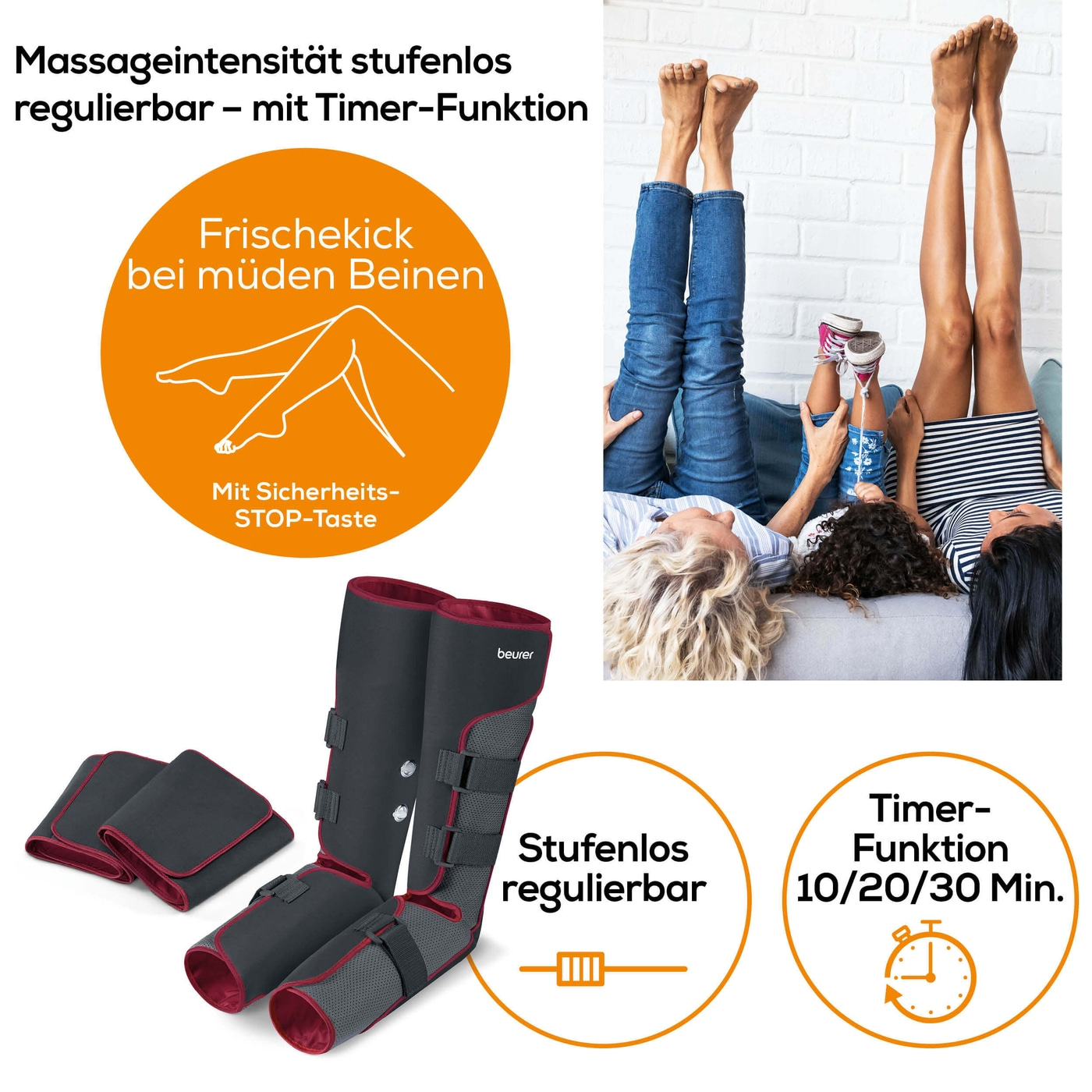 Beurer Venen Trainer FM 150 Pro-Kompressionsmassage mit Venen Trainer für Ober- und Unterschenkel