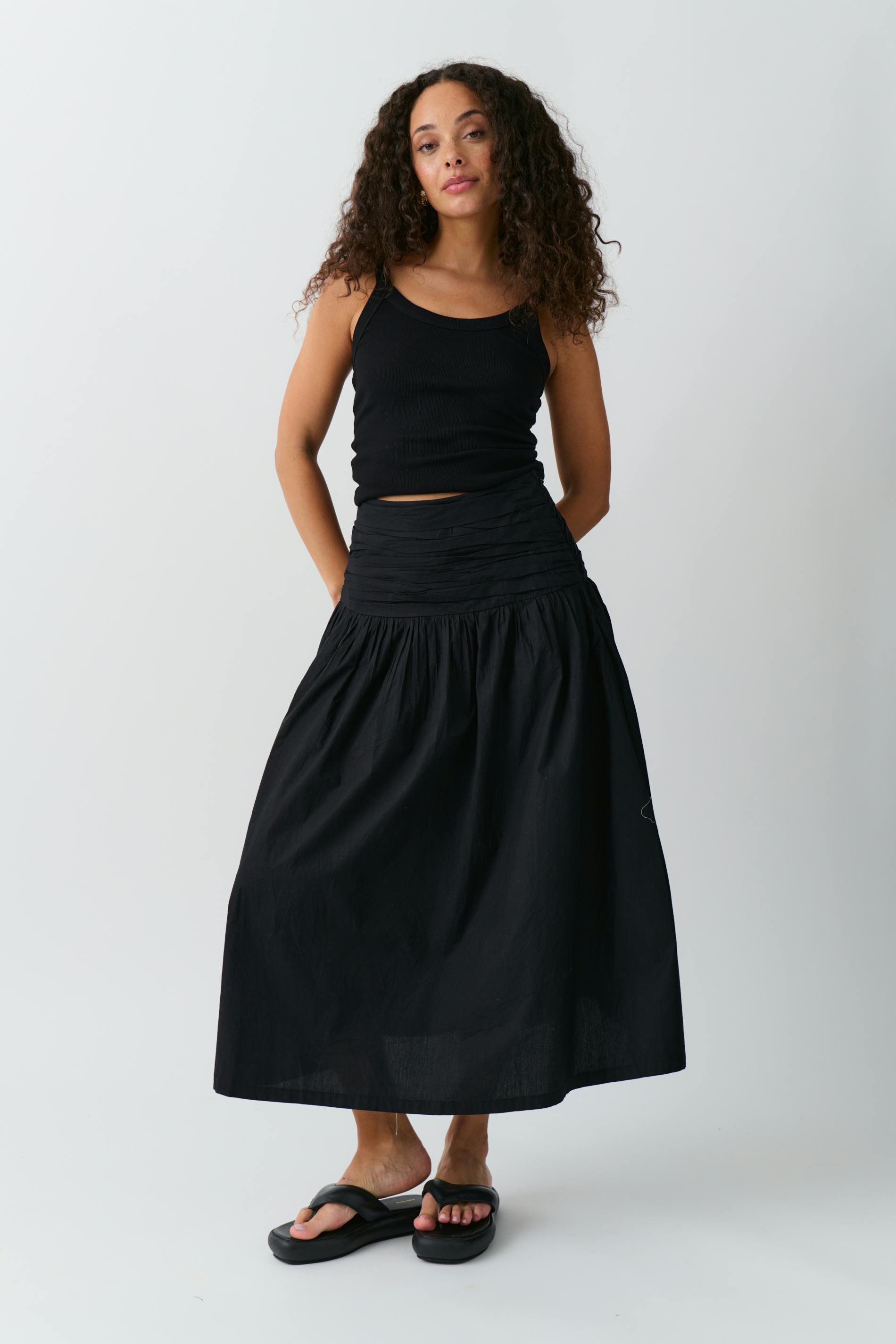 Dropped waist skirt