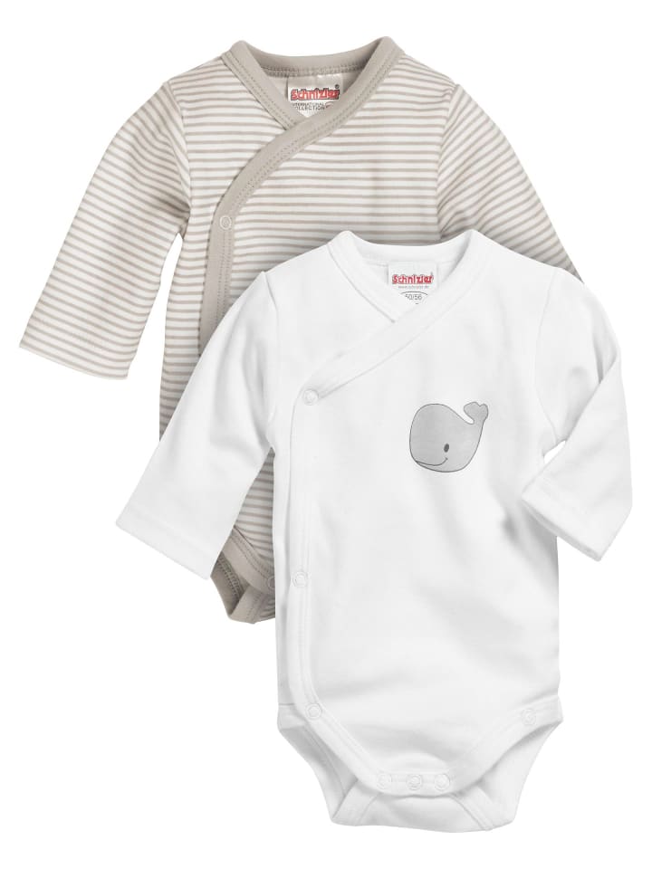 Schnizler Wickel-Body 1/1-Arm 2er Pack Wal in Natur günstig kaufen