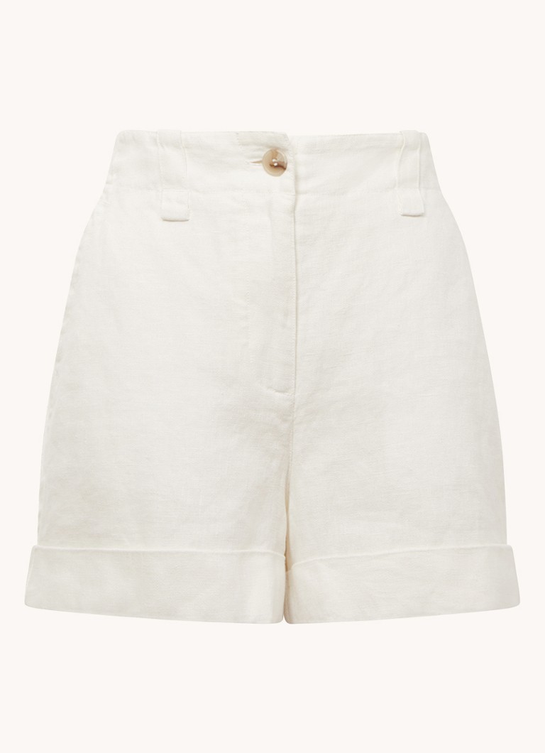 Pantaloni scurți din in Reiss, cu talie înaltă și croială dreaptă.