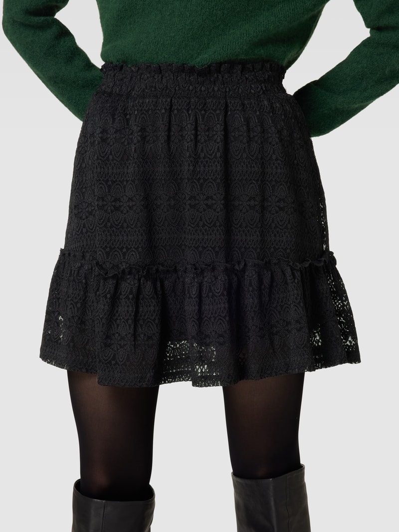 Minirock mit Strukturmuster Modell 'CHIKKA' in schwarz
