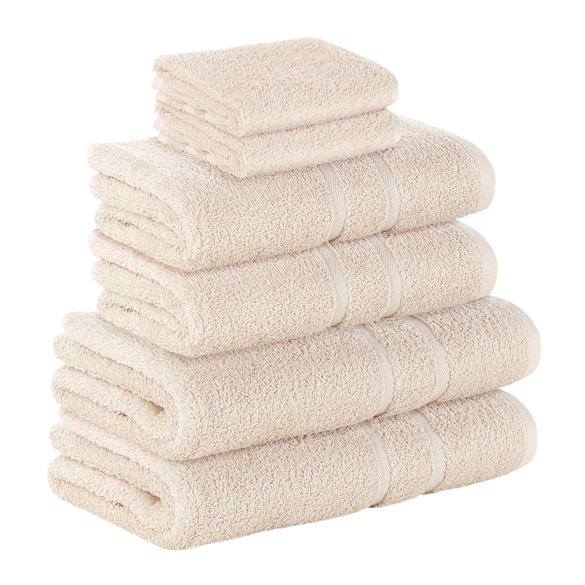 StickandShine Handtuch Set 2x Gästehandtuch 2x Handtücher 2x Duschtücher als SET in verschiedenen Farben (6 Teilig) 100% Baumwolle 500 GSM Frottee 6er Handtuch Pack, 100% Baumwolle 500GSM