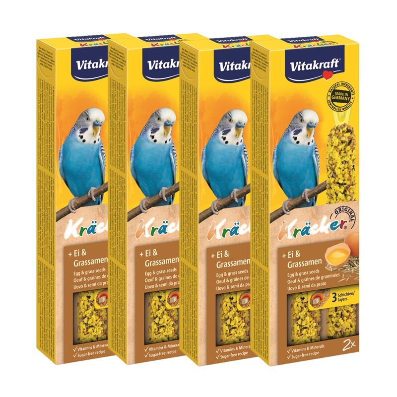 Vitakraft Snacks Vitakraft Kräcker Wellensittich 4x2er Ei-Grassamen
