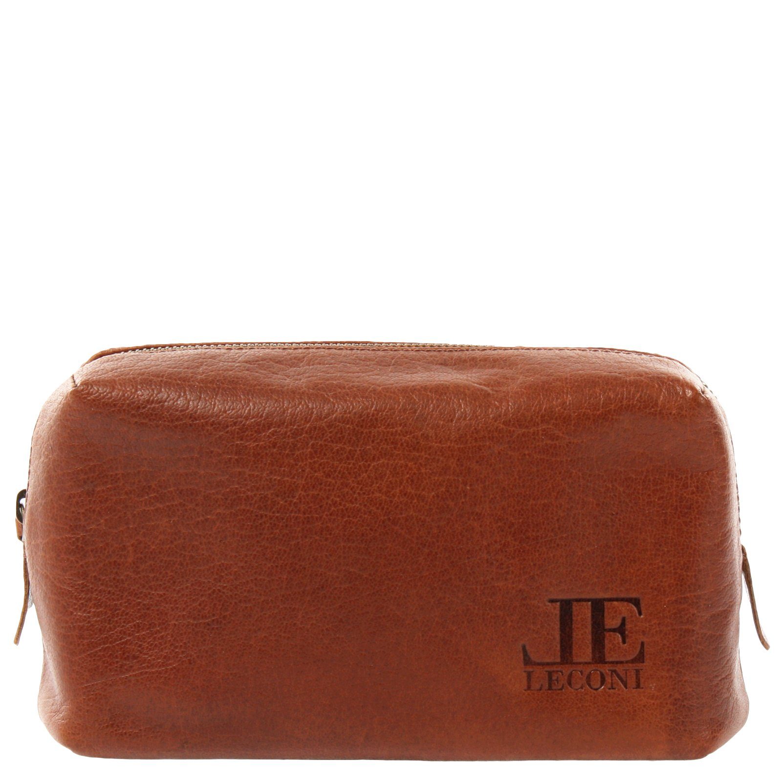LECONI Kosmetiktasche Utensilientasche Schminktasche Stiftemappe Damen Herren Leder LE9018