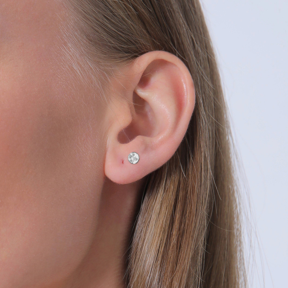 Elli Elli Boucles d'Oreilles Femmes clous d'oreilles plaquette texturée pièce unique e Bijoux