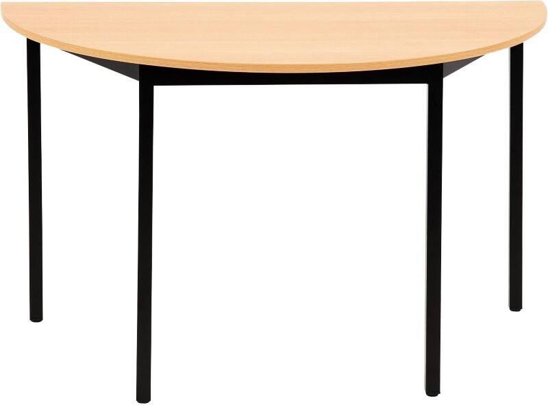 Sodematub Halbkreisförmig Konferenztisch Hellbraun, Schwarz Eisen Schwarz 1.200 x 600 x 740 mm