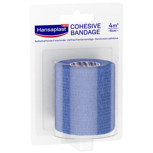 HANSAPLAST Fixierbinde selbsthaft.6 cmx4 m blau  1 St  Binden