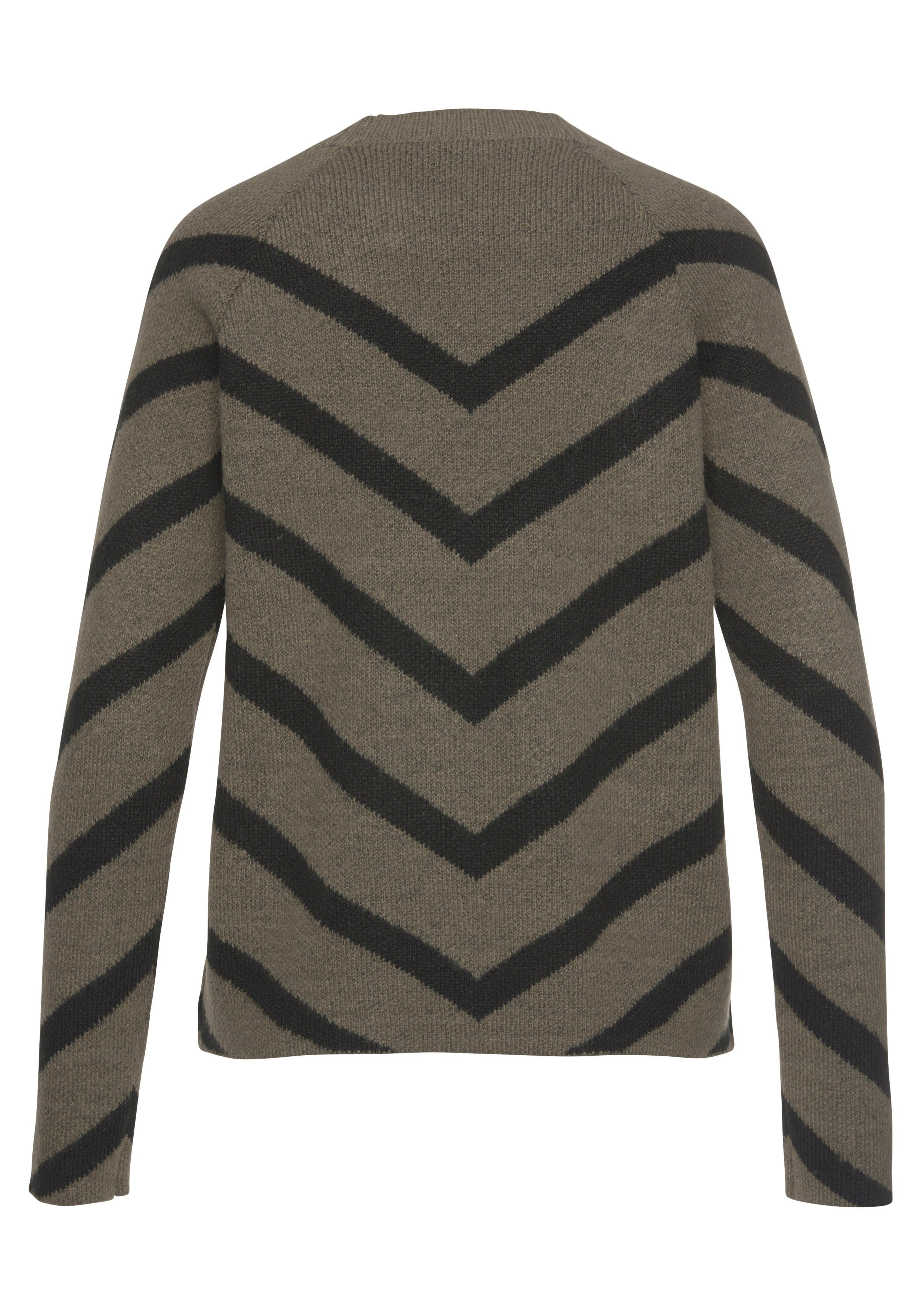 LASCANA Strickpullover mit eingestrickten Streifen