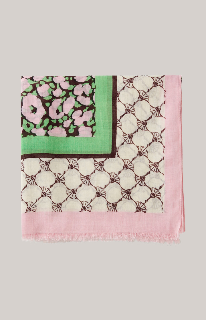 Tuch in Rosa-Grün gemustert