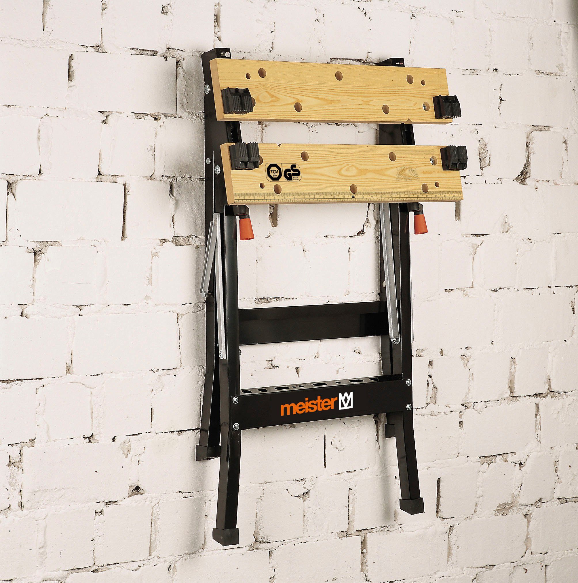 meister Werkbank Arbeitstisch / 9079100, Werk- und Spanntisch, 150kg Tragkraft, Skala & Winkelangaben, klappbar
