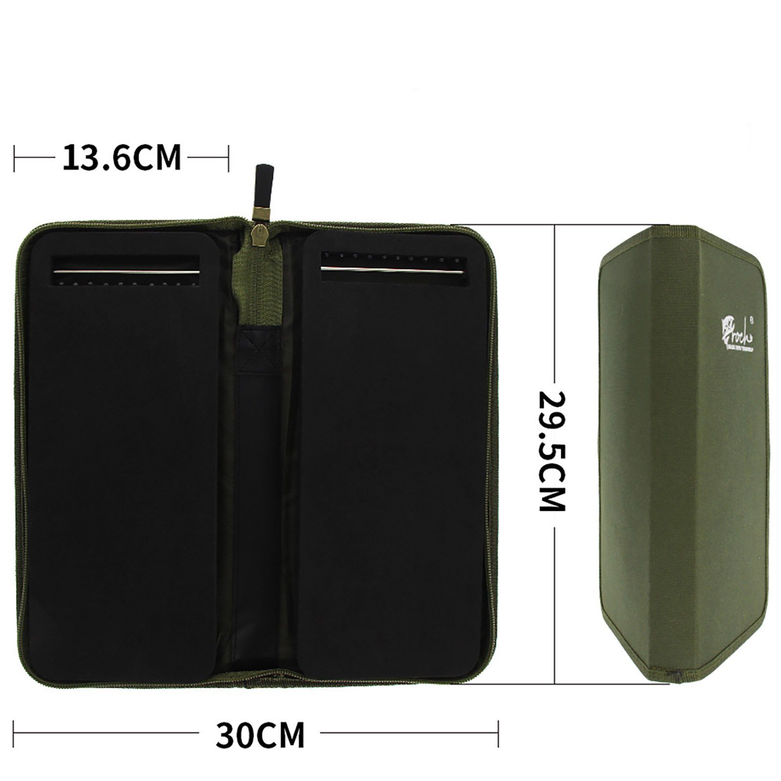 Croch Karpfenhaken Karpfen Zubehör, Rig Tasche mit 20 Pins für Karpen Rigs Vorfächer Grün
