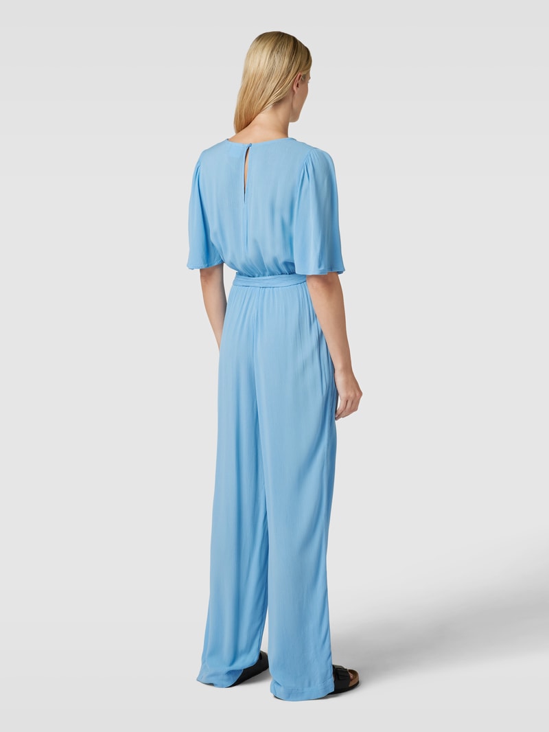Jumpsuit mit V-Ausschnitt Modell 'Marrakech' in bleu