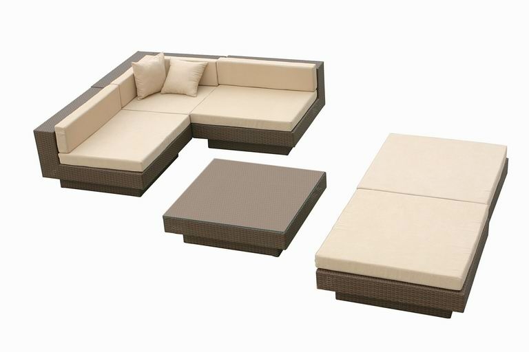 PureHaven Rattangarnitur 300x300 cm elegant geformt strapazierfähig und extra stabil inkl. Sitz- und Rückenkissen creme-weiße Sitzauflagen