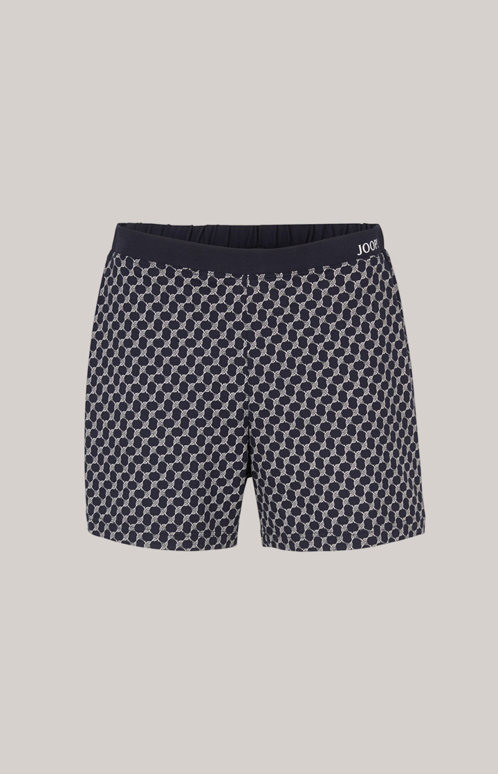 Loungewear Shorts in Midnight-Blau gemustert