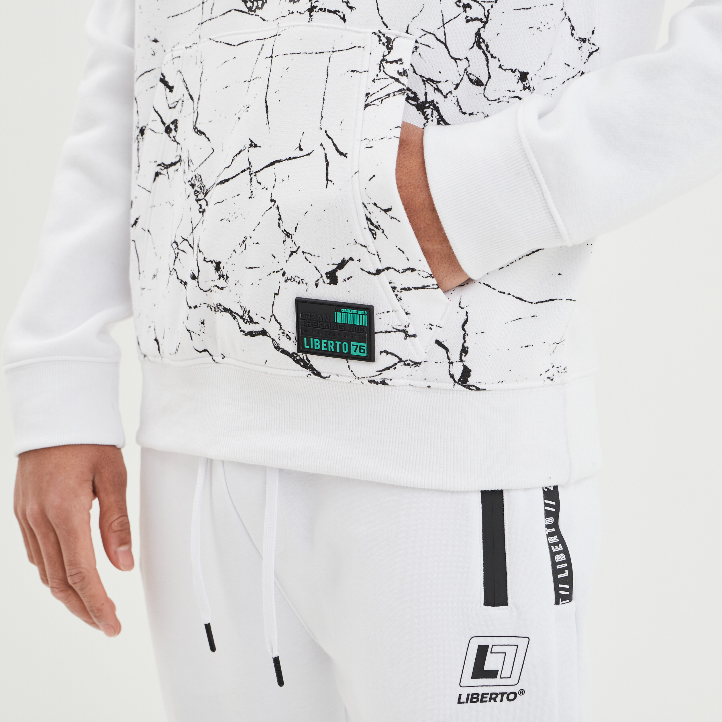 Sweat à capuche hoodie Liberto blanc homme | La Halle