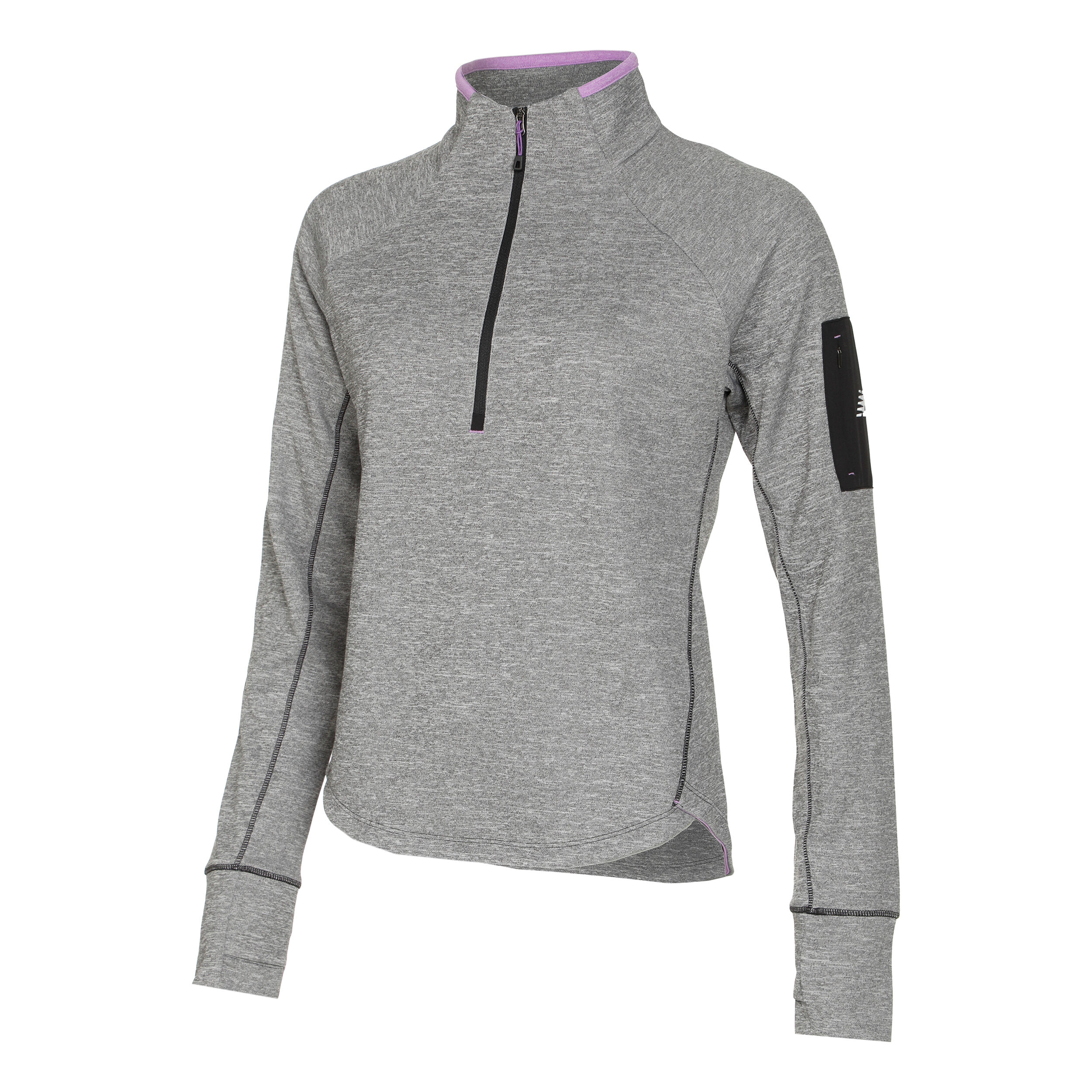 AT Half-Zip Longsleeve Damen - Grau