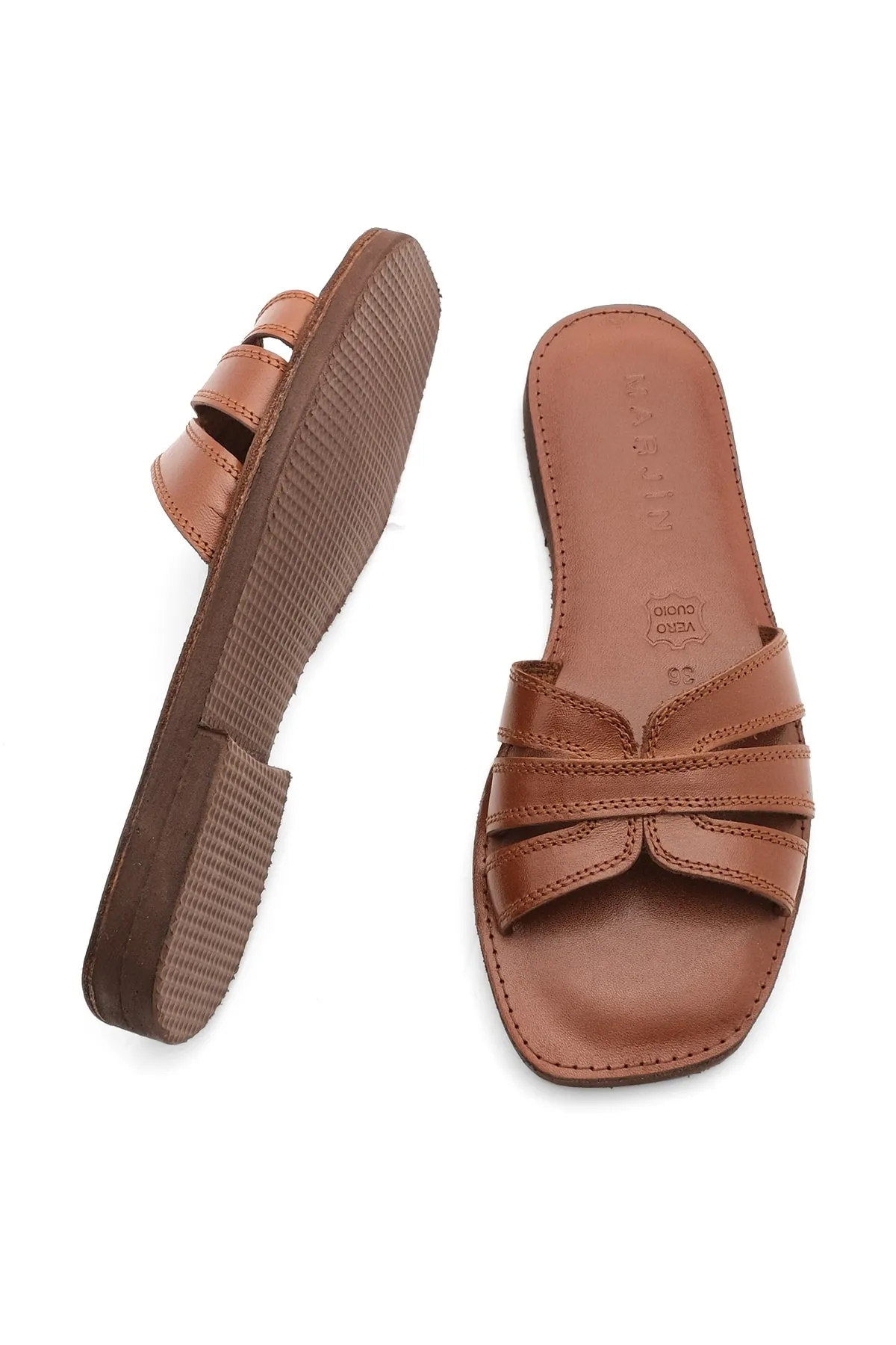 Marjin  Pantolette - Braun - Flacher Absatz
